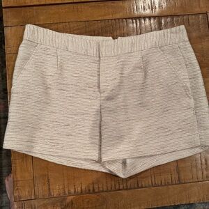 Banana Republic Textured Cream Shorts with a subtle gold sparkle